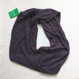 PACT Waffle Infinity Scarf Women's OS Purple Organic Cotton Textured New 15x61"